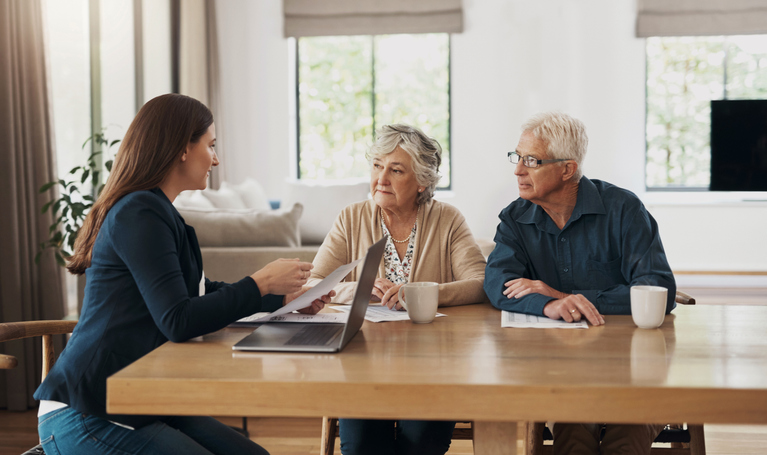 Investor reviewing offering documents